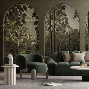 Tapeta 3d na ścianę - tropical balcony , rodzaj - tapeta winylowa strukturalna