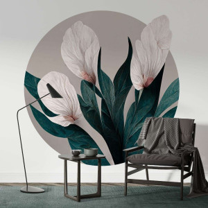 Tapeta w kształcie koła - floral circle , rodzaj - tapeta winylowa strukturalna