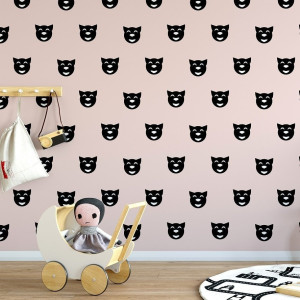 Tapeta dla dzieci - black cats , rodzaj - tapeta flizelinowa