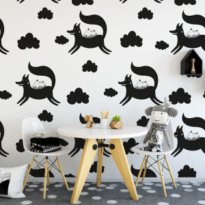 Tapeta dla dzieci - foxy clouds , rodzaj - tapeta flizelinowa laminowana