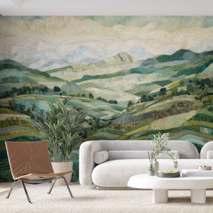 Tapeta na ścianę - collage tuscany , rodzaj - tapeta winylowa strukturalna