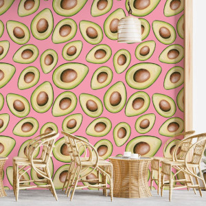 Tapeta na ścianę - pink avocado , rodzaj - próbka tapety 50x50cm