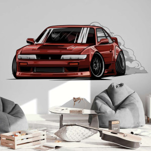 Tapeta dla dzieci - drift car , rodzaj - tapeta flizelinowa