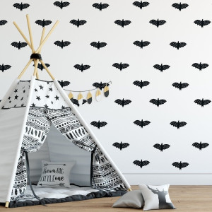 Tapeta dziecięca - scandi bats , rodzaj - próbka tapety 50x50cm