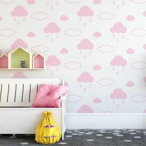Tapeta dziecięca - pink clouds , rodzaj - tapeta winylowa strukturalna