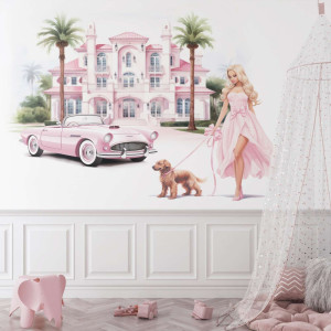 Tapeta dla dzieci - barbie mansion , rodzaj - tapeta flizelinowa laminowana