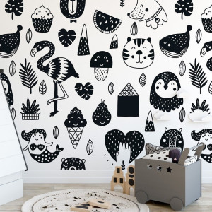 Tapeta dziecięca - lovely wall , rodzaj - tapeta winylowa strukturalna