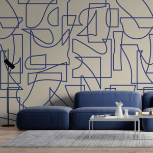 Tapeta na ścianę - shapes of blue , rodzaj - tapeta winylowa strukturalna