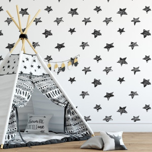 Tapeta dziecięca - lovely stars , rodzaj - tapeta flizelinowa laminowana
