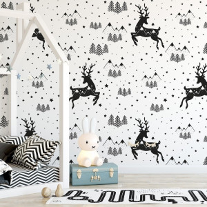 Tapeta dziecięca - starry deers , rodzaj - tapeta flizelinowa laminowana