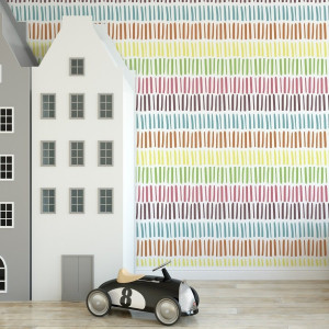 Tapeta dziecięca - rainbow wall , rodzaj - próbka tapety 50x50cm