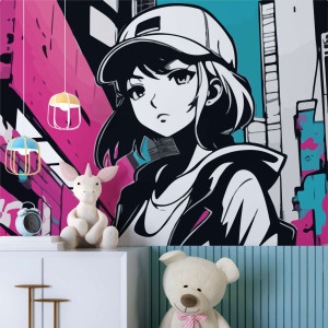 Tapeta na ścianę - anime girl , rodzaj - tapeta winylowa strukturalna
