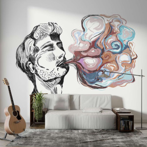 Tapeta na ścianę - creative smoking , rodzaj - próbka tapety 50x50cm