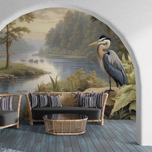 Tapeta na ścianę - majestic heron , rodzaj - tapeta flizelinowa laminowana