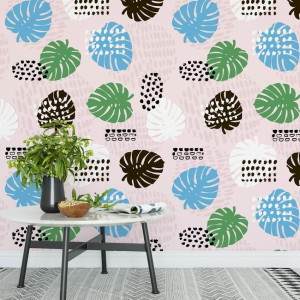 Tapeta na ścianę - artistic monstera , rodzaj - tapeta flizelinowa