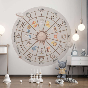 Tapeta w kształcie koła - znaki zodiaku , rodzaj - tapeta winylowa strukturalna