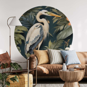 Tapeta w kształcie koła - art heron , rodzaj - próbka tapety 50x50cm