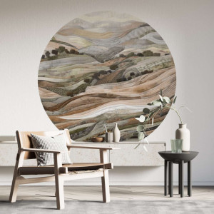 Tapeta w kształcie koła - warmy fields , rodzaj - próbka tapety 50x50cm