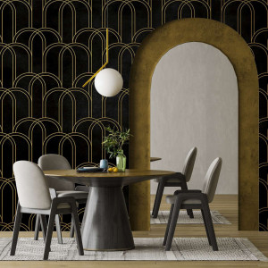 Złota tapeta - elegant arches , rodzaj - próbka tapety 50x50cm