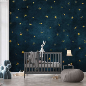 Złota tapeta - sky full of stars , rodzaj - tapeta złota flizelinowa