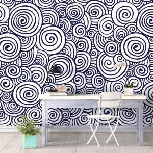 Tapeta na ścianę - marine swirls , rodzaj - tapeta flizelinowa