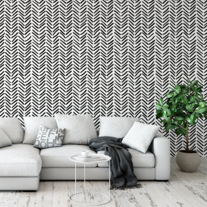 Tapeta na ścianę - handdrawn chevron , rodzaj - tapeta winylowa strukturalna
