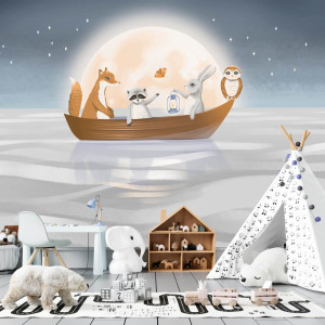 Tapeta na ścianę - moonlight boat , rodzaj - tapeta winylowa strukturalna