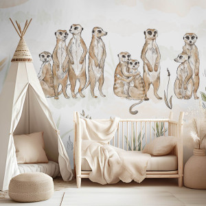 Tapeta na ścianę - meerkat art , rodzaj - tapeta flizelinowa laminowana
