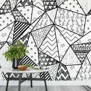 Tapeta na ścianę - patchwork triangle , rodzaj - próbka tapety 50x50cm