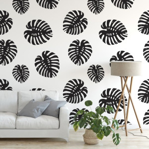 Tapeta na ścianę - modern monstera , rodzaj - tapeta flizelinowa laminowana