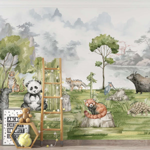 Tapeta na ścianę - asian animals , rodzaj - tapeta flizelinowa laminowana