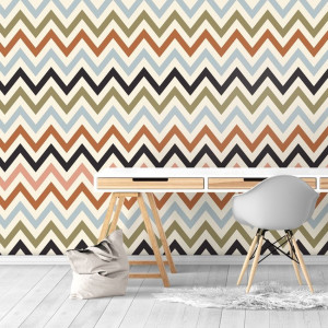 Tapeta na ścianę - pastel chevron , rodzaj - tapeta winylowa strukturalna