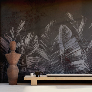 Tapeta na ścianę - contemporary leaves , rodzaj - tapeta flizelinowa laminowana