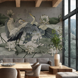 Tapeta na ścianę - heron twin , rodzaj - tapeta flizelinowa