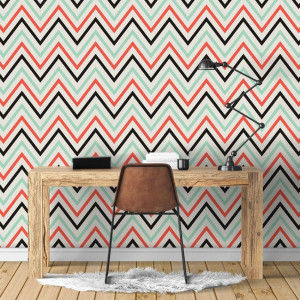 Tapeta na ścianę - retro chevron mix , rodzaj - tapeta flizelinowa
