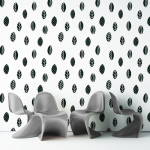 Tapeta na ścianę - minimalist leaves , rodzaj - tapeta winylowa strukturalna