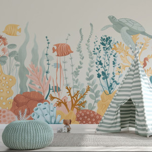 Tapeta na ścianę - coral reef , rodzaj - próbka tapety 50x50cm