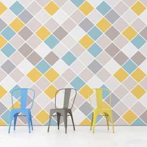 Tapeta na ścianę - sunny geometry , rodzaj - tapeta flizelinowa laminowana