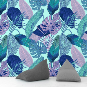 Tapeta na ścianę - turquoise monstera art , rodzaj - próbka tapety 50x50cm
