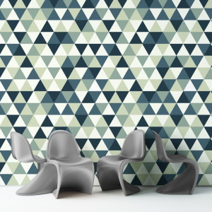 Tapeta na ścianę - triangular mint , rodzaj - tapeta flizelinowa laminowana