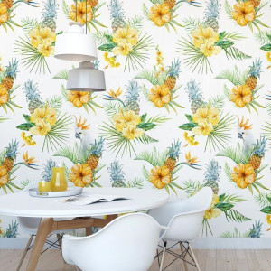 Tapeta na ścianę - tropical flora , rodzaj - tapeta flizelinowa laminowana