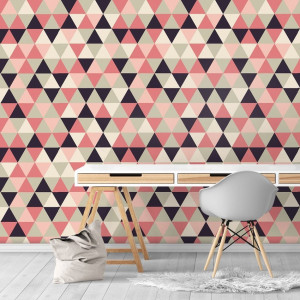 Tapeta na ścianę - warm triangle design , rodzaj - tapeta flizelinowa laminowana