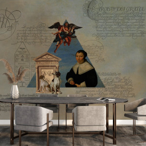 Tapeta na ścianę - retro manuscript , rodzaj - próbka tapety 50x50cm