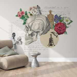 Tapeta na ścianę - skull garden , rodzaj - próbka tapety 50x50cm