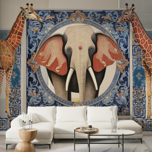 Tapeta na ścianę - surreal safari , rodzaj - próbka tapety 50x50cm