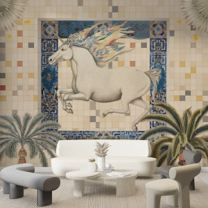 Tapeta na ścianę - unicorn mosaic , rodzaj - próbka tapety 50x50cm