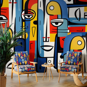 Tapeta na ścianę - cubism faces , rodzaj - tapeta flizelinowa laminowana