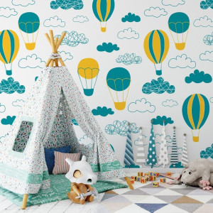 Tapeta dziecięca - ballooning art , rodzaj - tapeta flizelinowa