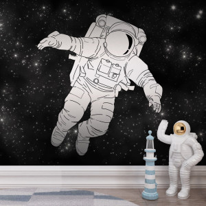 Srebrna tapeta - galactic voyage , rodzaj - tapeta srebrna flizelinowa