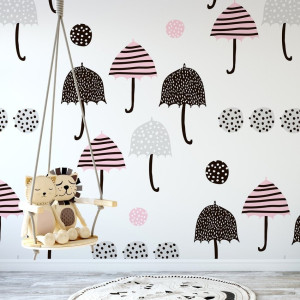 Tapeta dziecięca - lucky umbrellas , rodzaj - tapeta flizelinowa